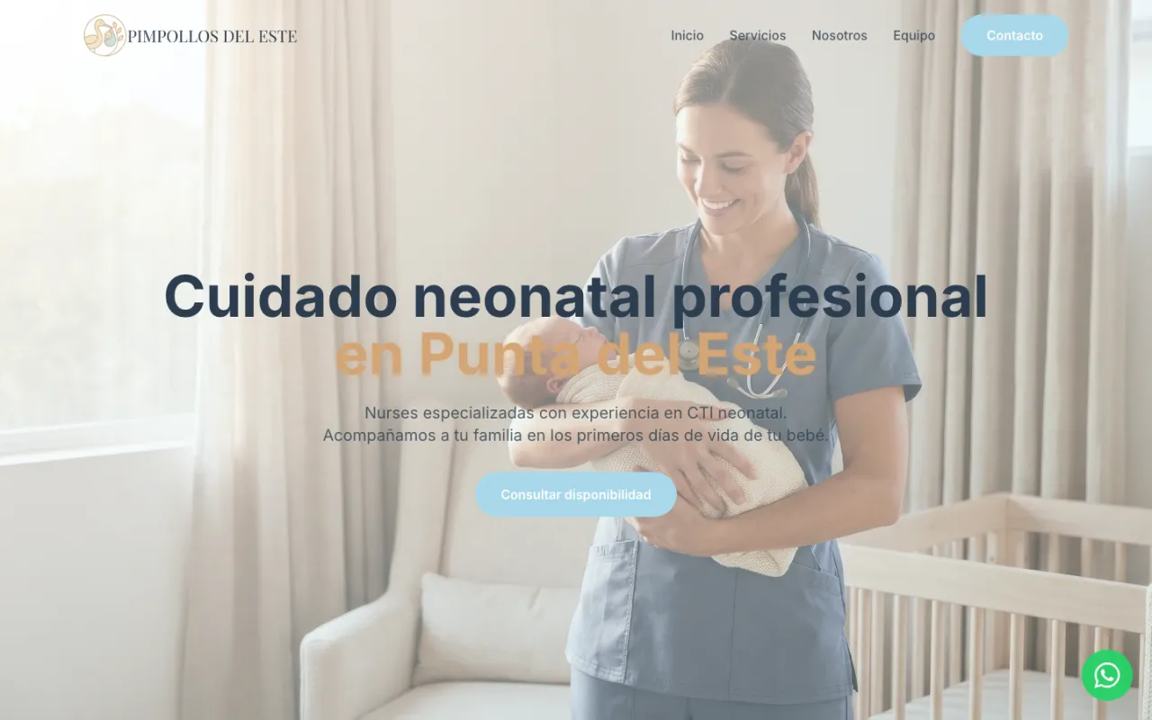 Sitio web de Pimpollos del Este, hecho por Vortex Labs